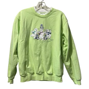 Morning Sun Polar Bear Embroidered Green Christmas Sweatshirt Size Large‎ thumbnail 1
