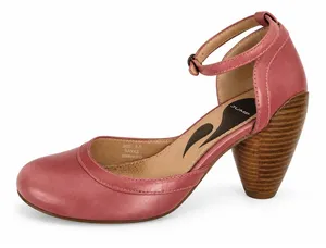 JUMP 7.5 Bayke Pink Leather Ankle Strap Cone Heel dOrsay Pumps Retro Style thumbnail 1