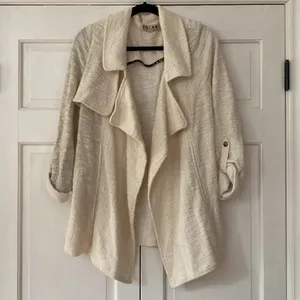Anthropologie‎ Cream Dolan Left Coast Gwyneth Jacket Size Large Boucle Tweed thumbnail 6