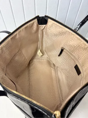 Kate Spade Patent Leather Black Polka Dot Large Tote‎ thumbnail 5