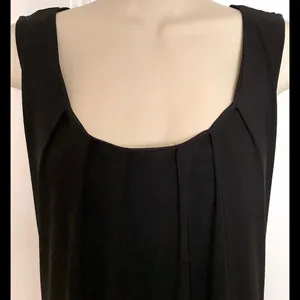 White House | Black Market Black Shift Dress With Silk Trim Size M thumbnail 3