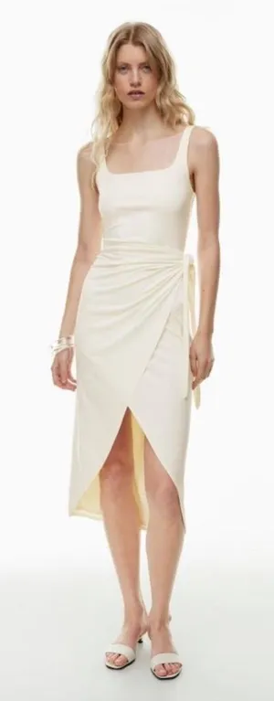 Aritzia Wilfred Saturn Wrap Dress White Sleeveless Womens Size L‎ thumbnail 1