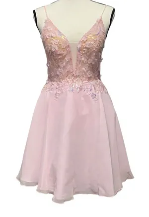 PromGirl Sheer-Bodice Floral Sequin Dress Size 4 thumbnail 1