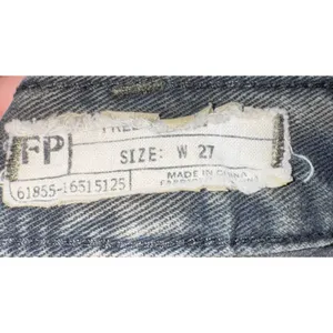 Free People Cut‎ Off Shorts Dark Wash Button Fly Distressed Women's 27 Mid Rise thumbnail 5