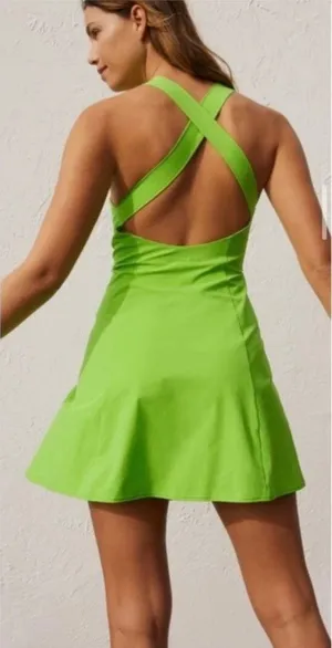 Outdoor Voices Neon Green Cross Back Athletic Dress Sz.L thumbnail 1