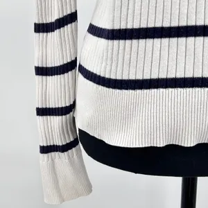 Ralph Lauren LRL Top Womens M 100%‎ Cotton Coastal Prep Stripe Shirt Black White thumbnail 9