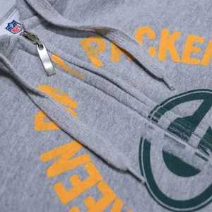 NFL Team Apparel Green Bay Packers Hoodie Womens Medium Grey Full Zip Game Day thumbnail 3