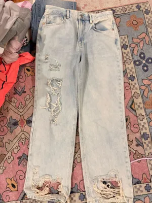 Free People Jeans wide leg light was distressed size 28 thumbnail 1