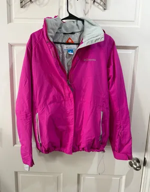 Columbia Omni-Heat Women’s Pink Hooded Waterproof Jacket Size Large thumbnail 1