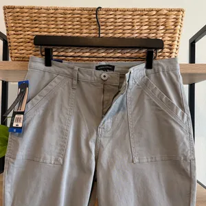 NWT Banana Republic High Rise Twill Woven Ankle Gray Trouser Pant, 10 thumbnail 8