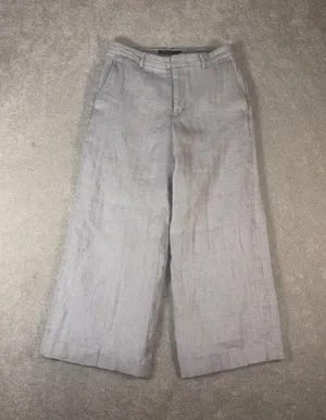 lauren ralph lauren cropped wide leg trouser pants‎ size 6 twill thumbnail 1