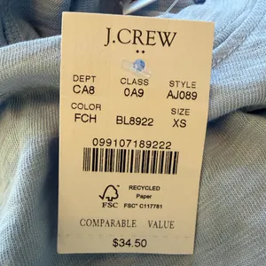 NWT J.Crew Short Sleeve Girlfriend Tee Sky Blue Sz XS sold out online thumbnail 8