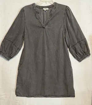 Entro Women's Gray Chambray Tunic‎ Dress Size M Western Chic Prairie Country thumbnail 1