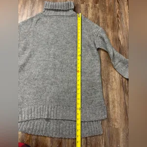 Zara Knit Medium Gray Turtleneck Sweater Oversized Dress Winter Warm Basic Fall thumbnail 6