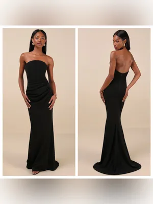 Lulu's Laney Black Strapless Corset Maxi Dress thumbnail 2