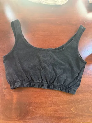 URBAN OUTFITTERS Black Washed Denim Lace Up Corset Tank Top Size Small thumbnail 5