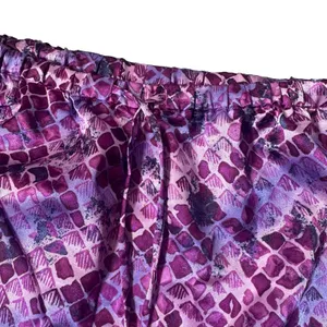 Vintage Silky Satin Pajama Pants Sz M Wide Leg Pink Purple Lagenlook Lounge 90s thumbnail 2