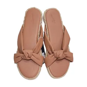 Universal Threads Warm Tan Dena Knotted Slip On Faux Leather Sandals Size 9 NWT thumbnail 4