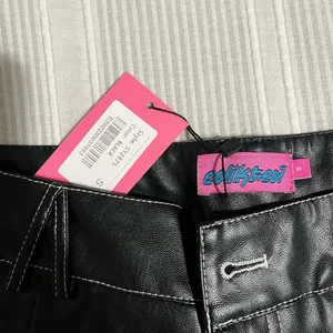 Edikted Black Faux Leather Trousers thumbnail 2