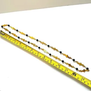Gold tone and black beaded necklace thumbnail 4