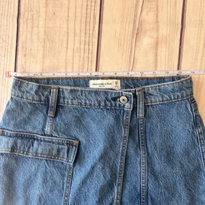 Abercrombie & Fitch High Rise Denim Mini Wrap Skirt thumbnail 10