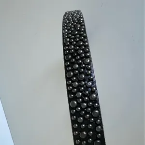 Joe’s Jeans Women’s Handmade Genuine Black Leather Studded Belt‎ thumbnail 4