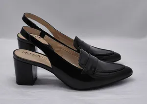 LifeStride Womens Angel Slingback Loafer Pump Sz 6.5 M Black Patent Office Shoe thumbnail 1