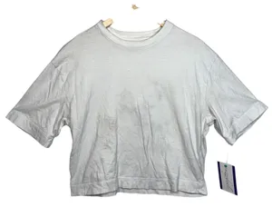 Abercrombie & Fitch AF Essentials White Short Sleeve Crewneck T-Shirt Womens M thumbnail 1