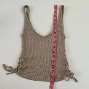 Urban Outfitters Project Social T Ribbed Knit Tank Women’s Small Beige Tie Side thumbnail 5