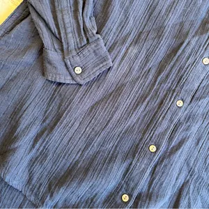 Time & Tru Blouse Button Down Blue 16-18 XL Long Sleeve Shirt Lagenlook Plus thumbnail 2