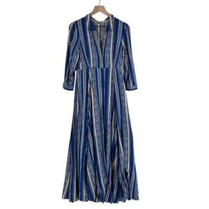 Free People‎ After The Storm Maxi Dress Button Front Paisley 3/4 Sleeve Boho thumbnail 2