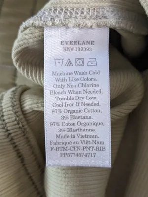 Everlane The Ribbed Flare Pant in Sage Green Size XS Pull on cotton thumbnail 4