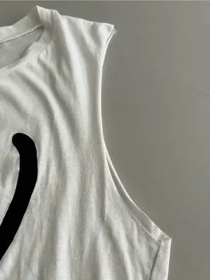White "Bad Cat" Graphic Tank Top - Black Cat Print size 6 thumbnail 6