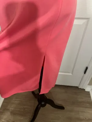 Pink bodycon wedding guest dress with slit bridesmaid thumbnail 7