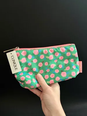 clinique floral print makeup bag pouch thumbnail 2