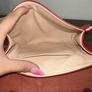 Chloe Shoulder Bag Small Red Leather Bow Chain Strap Pink Colorblock thumbnail 3