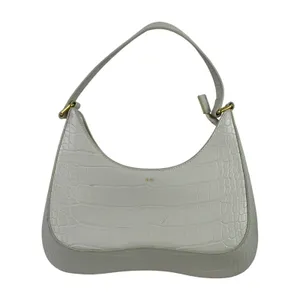 JW PEI Ruby White Croc Embossed Vegan Faux Leather Shoulder Crescent Handbag thumbnail 2