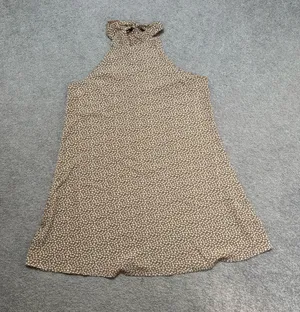 Shein Tan and White Heart Print Halter Dress thumbnail 1