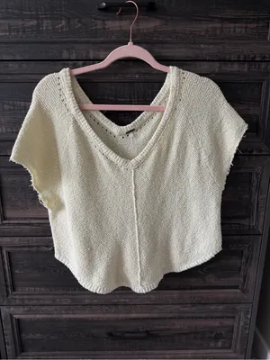 Free People Sage Knit V-Neck Cropped Top thumbnail 4