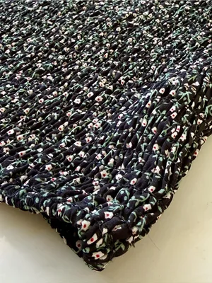 PaperMoon Black Ditsy Floral Smocked Cami Crop Top • Sz M thumbnail 5