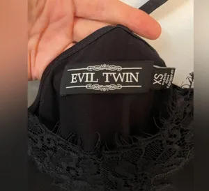 Evil Twin, Black Silk dress, XS thumbnail 6