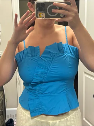 DO+BE Blue Top Ruffle thumbnail 1