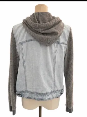 American Eagle Denim & Knit Hooded Jacket – Large fits like small / medium thumbnail 3