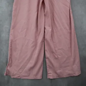Pink‎ Belted Wide Leg Boho Pull On Straight Leg Elastic Trousers Pant M Medium Pink thumbnail 4
