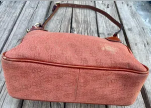Dooney & Bourke Purse Orange Logo Canvas Monogram Hobo Bag thumbnail 8