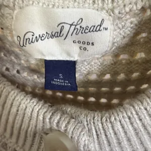 Universal Threads Pointelle Oversized Sweater Vest Tan Women’s S thumbnail 3