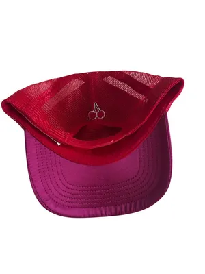 POPPI Pink Red Mesh Trucker Hat Cap NEW without tags thumbnail 5