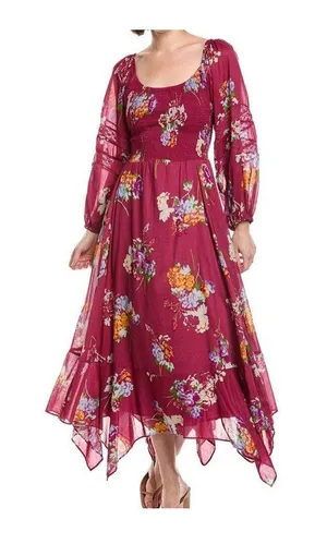 Free People Floral Morning Glory Maxi Dress Size Large thumbnail 1
