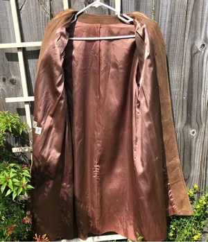 Vintage Suede Double Breasted Coat with Fur Collar M/L thumbnail 6
