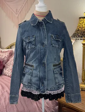 Y2K Old Navy Denim Utility Jacket - Blue thumbnail 1